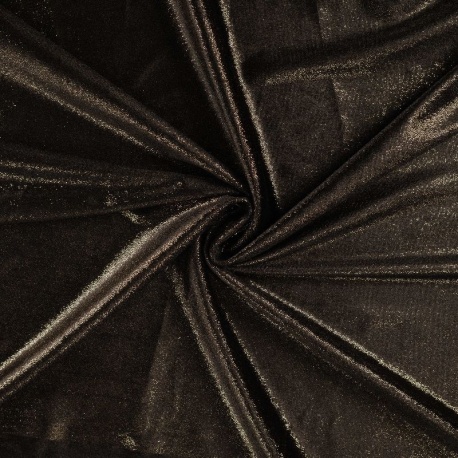 Tissu Velours Foil Or noir 