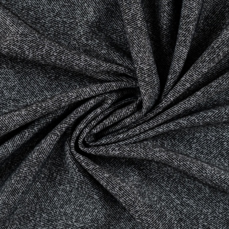 Tissu Aspect Chevrons Brossé Noir