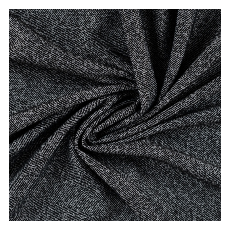 Tissu Aspect Chevrons Brossé Noir