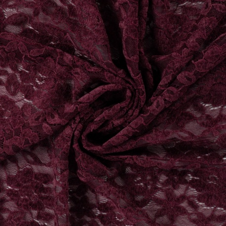 Tissu Dentelle Lie de Vin