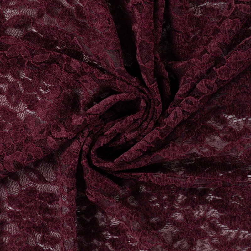 Tissu Dentelle Lie de Vin