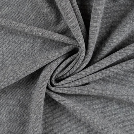 Tissu Tricot Uni Gris Clair