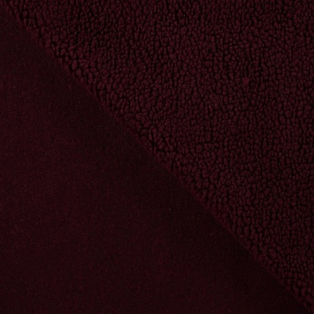 Tissu Teddy Uni Lie de Vin