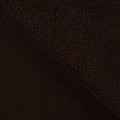 Tissu Teddy Uni Marron Foncé