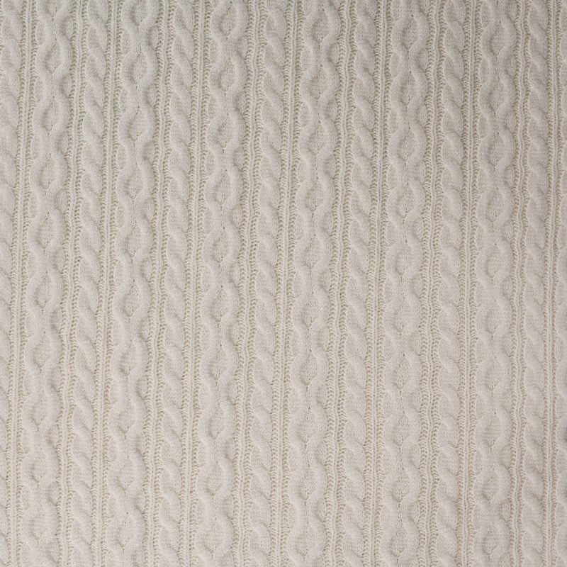 Tissu Maille Jersey Effet Tressé Ecru