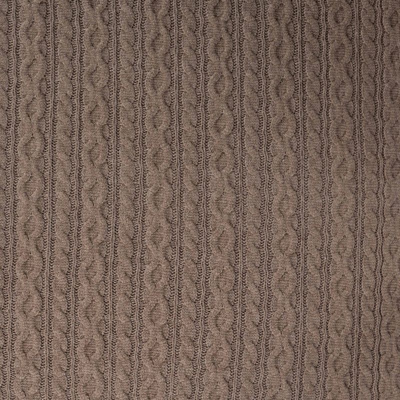 Tissu Maille Jersey Effet Tressé Taupe