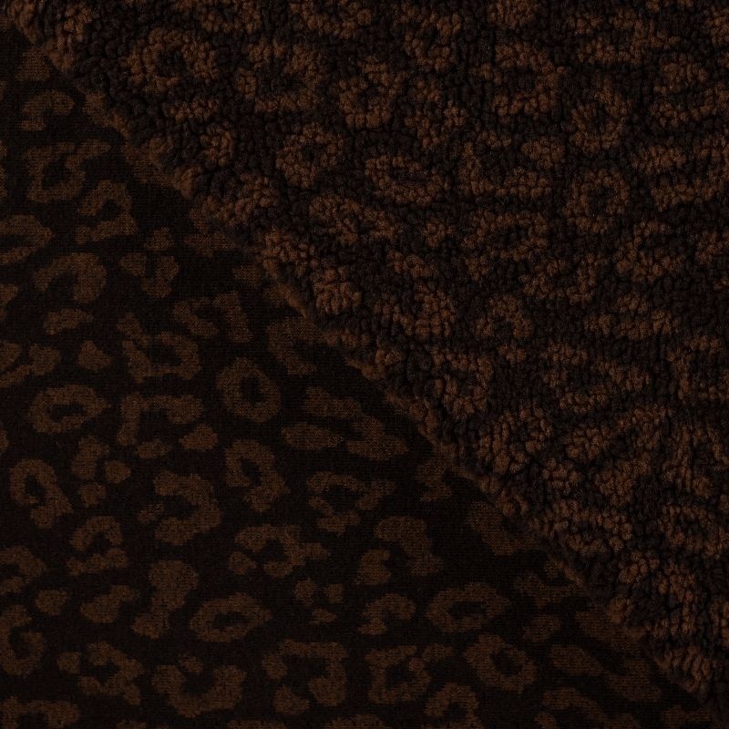 Tissu Teddy Jacquard Leopard Marron 