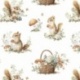 Tissu Effet 3D Squirrel Imprimé Ecureuil