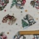 Tissu Imprimé Tinker Gnome Sapin Beige