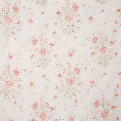 Collection Couvre-Lit Fiona Matelassé Imprimé Rose 