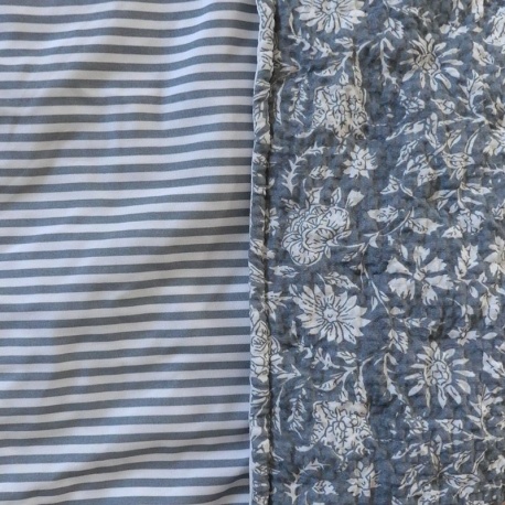 Collection Couvre-lit Fiona Matelassé Imprimé Bleu 