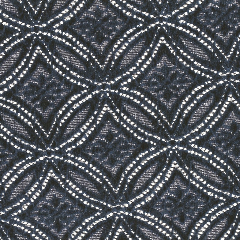 Tissu Dentelle Chenillée Bleu