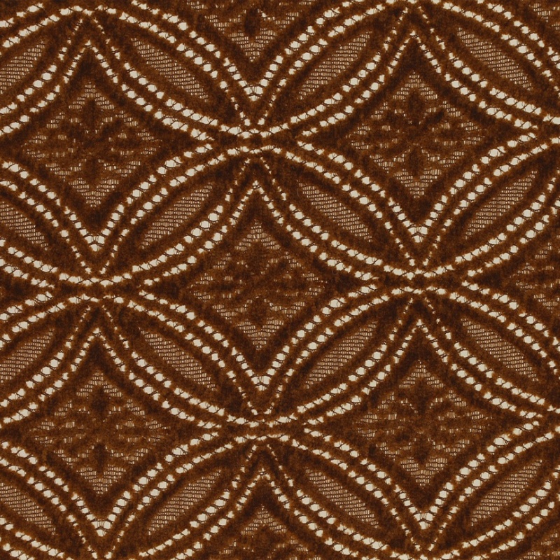 Tissu Dentelle Chenillée Marron 