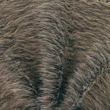 Tissu Fausse Fourrure Poils Longs Ardoise 