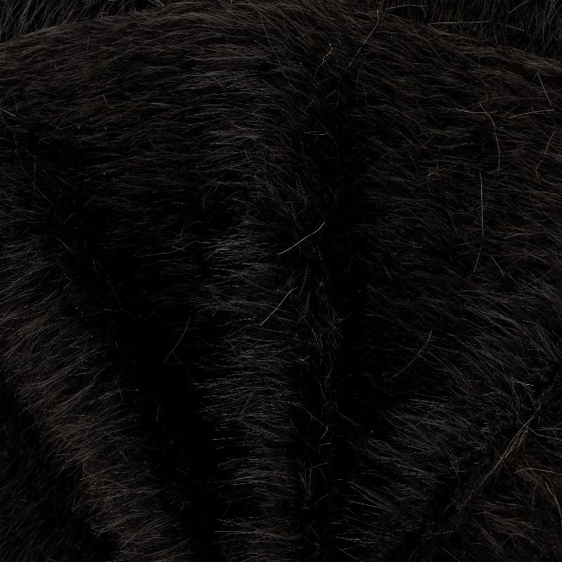 Tissu Fausse Fourrure Poils Longs Noir 