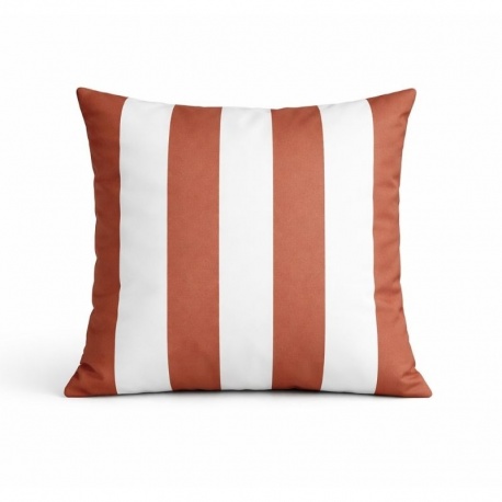 Coussin Outdoor Arcachon Rayé Coloris Terracotta