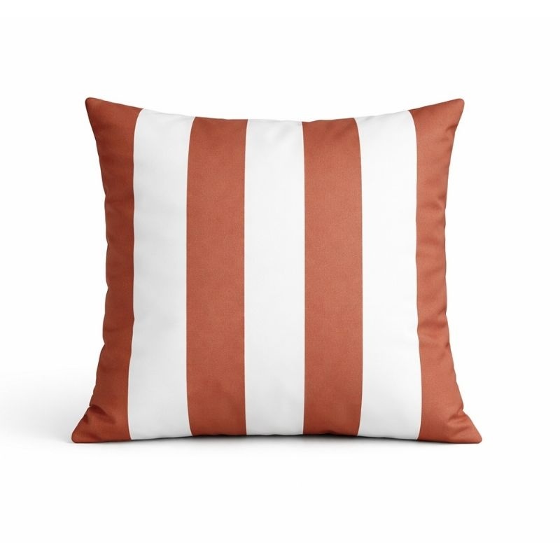 Coussin Outdoor Arcachon Rayé Coloris Terracotta