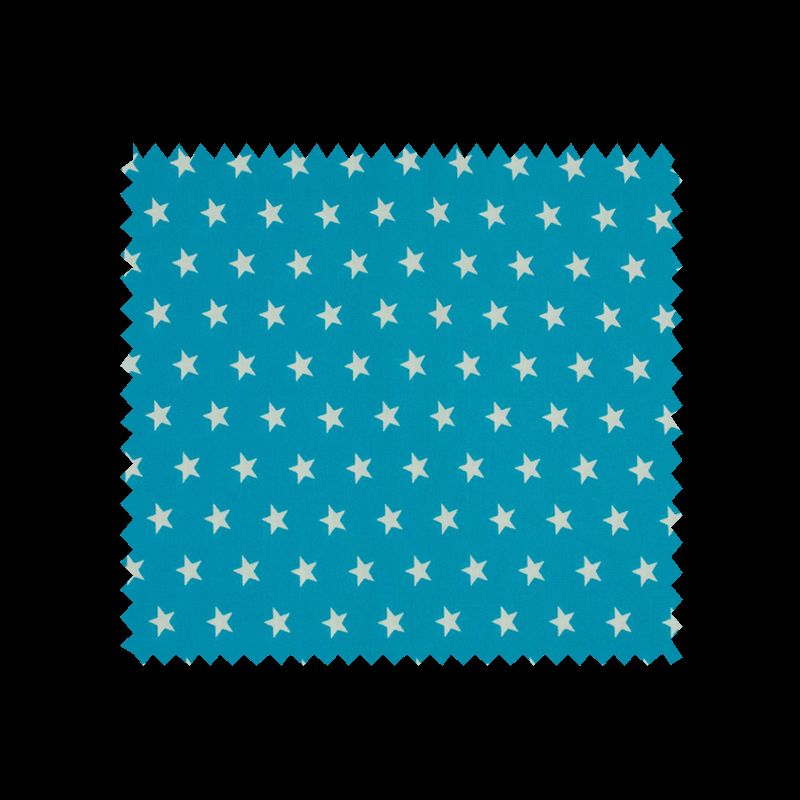 Tissu Imprimé Etoile Turquoise