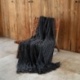 Plaid Livio Rayé Fausse Fourrure Anthracite 