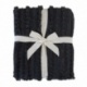Plaid Livio Rayé Fausse Fourrure Anthracite 