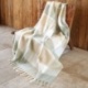 Plaid Yanis Carreaux et Franges Vert 