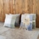 Housse de Coussin Yanis Carreaux Bleu 