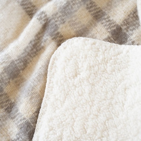 Plaid Beauly Double Sherpa Ecru 