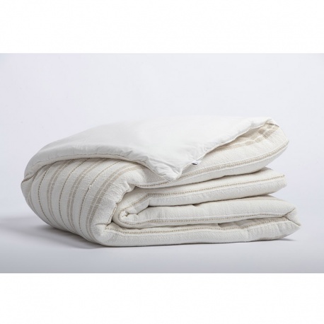 Edredon Tom Rayures Texture Blanc 