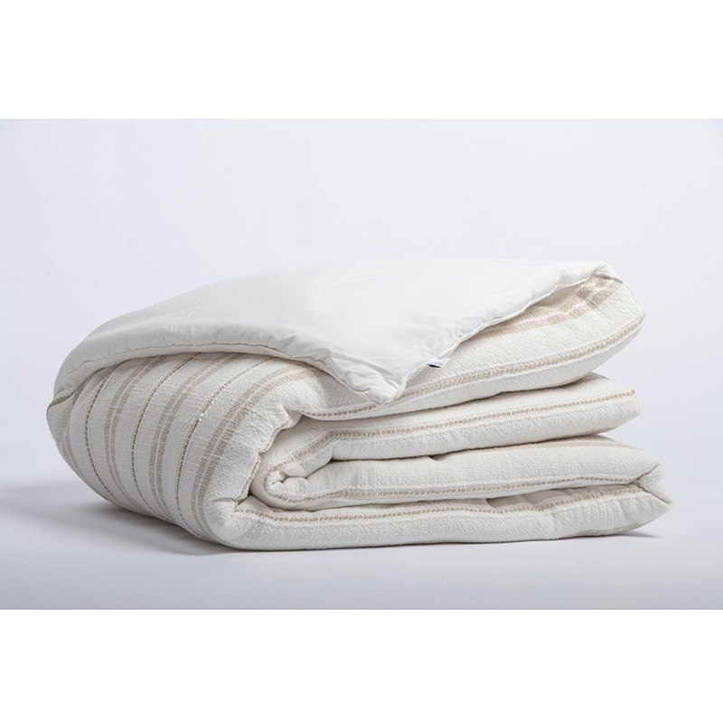 Edredon Tom Rayures Texture Blanc 