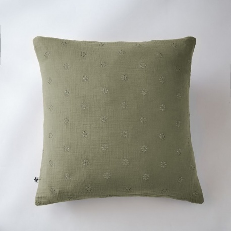 Taie d'Oreiller Gaia Boho Gaze de Coton Romarin 