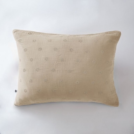Taie d'Oreiller Gaia Boho Gaze de Coton Ficelle