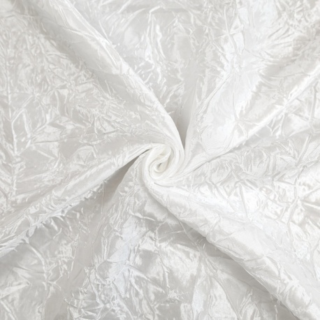 Tissu Kinabalu Taffeta Froissé Blanc - Grande largeur