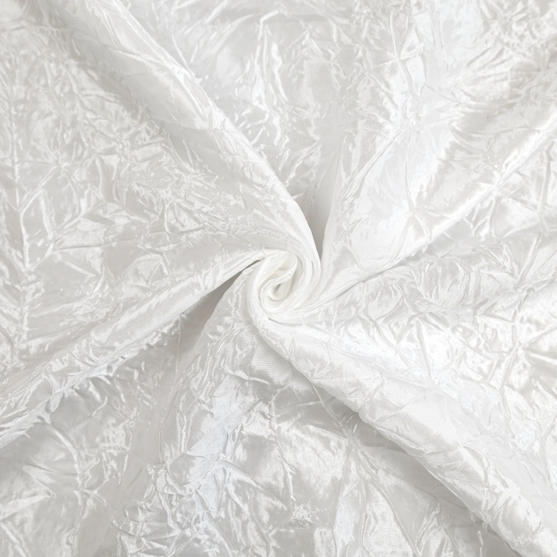 Tissu Kinabalu Taffeta Froissé Blanc - Grande largeur