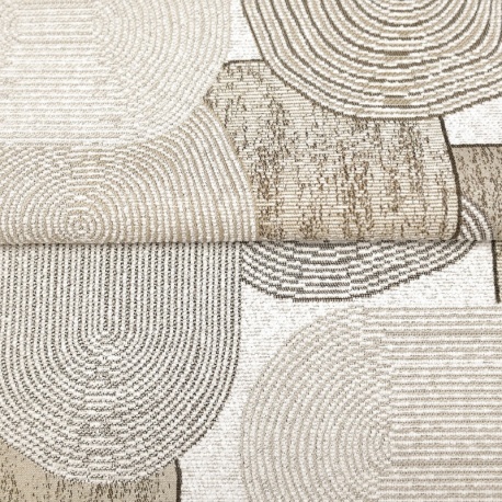 Tissu Jacquard Géométrique Grimaldi Coloris Lin 