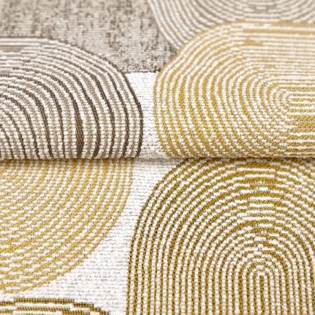 Tissu Jacquard Géométrique Grimaldi Ocre