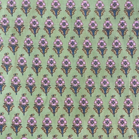 Tissu Taj Mahal Imprimé Esprit Blockprint Vert
