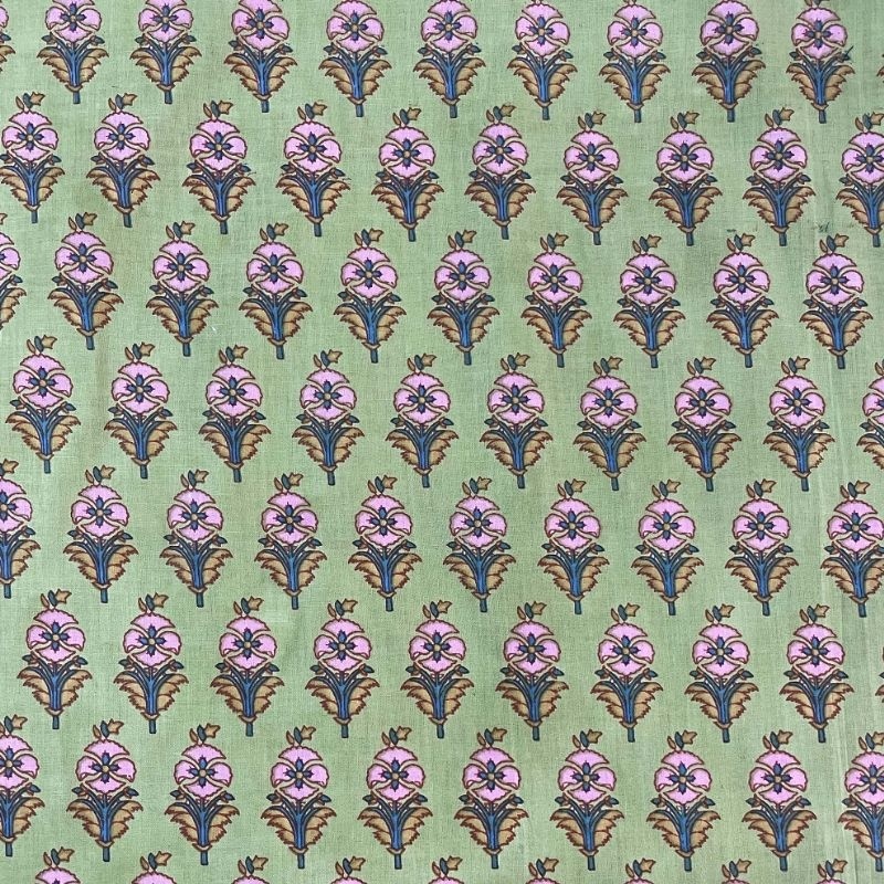 Tissu Taj Mahal Imprimé Esprit Blockprint Vert