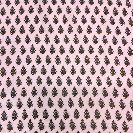 Tissu Taj Mahal Imprimé Esprit Blockprint Rose