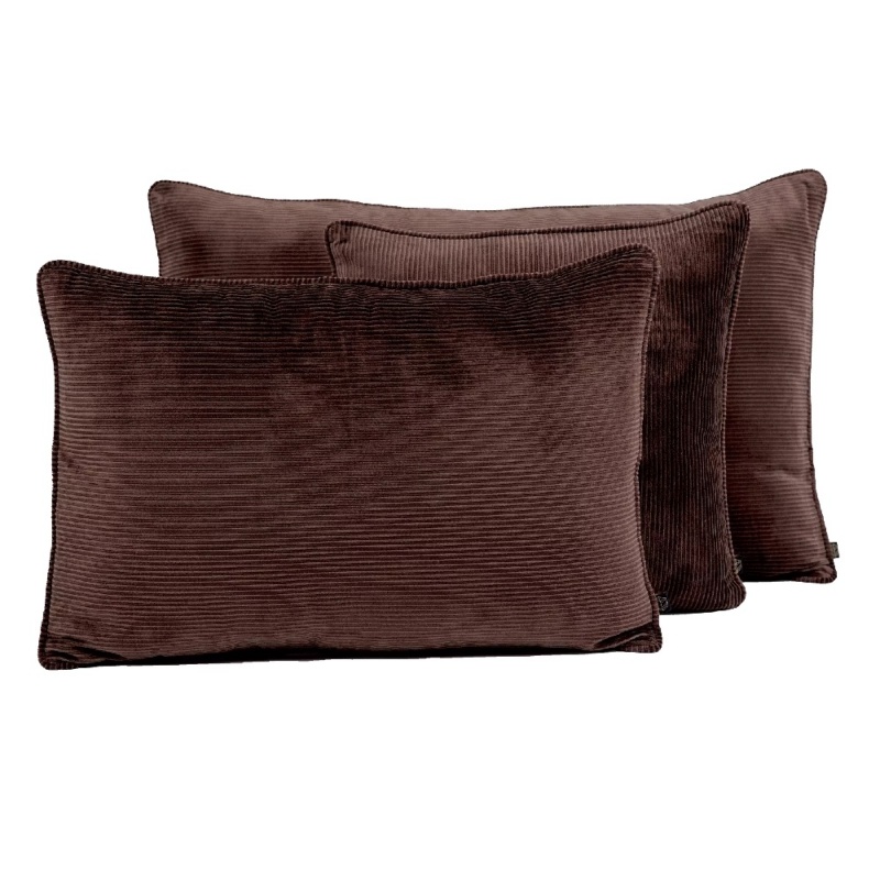 Housse de Coussin Hambourg Velours Côtelé Ganache - HAOMY