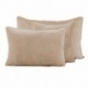 Housse de Coussin Hambourg Velours Côtelé Coloris Lin - HAOMY