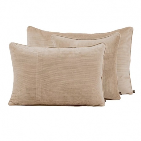 Housse de Coussin Hambourg Velours Côtelé Coloris Lin - HAOMY