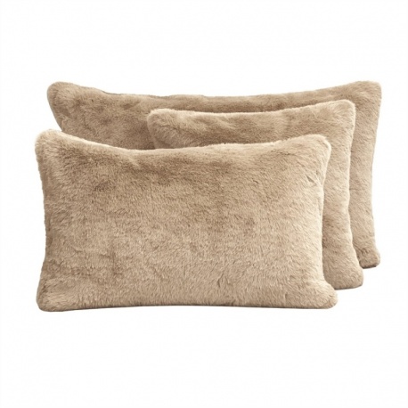 Housse de Coussin Chamonix Fausse Fourrure Lin - HAOMY