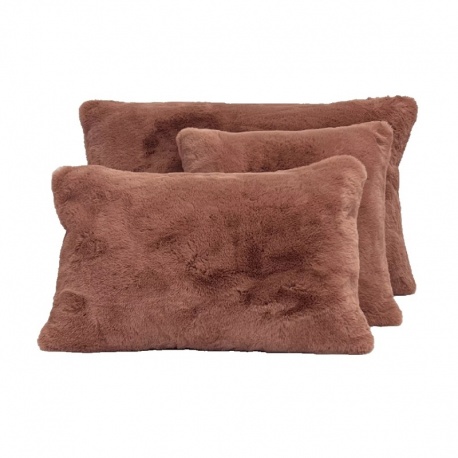 Housse de Coussin Chamonix Fausse Fourrure Mocaccino - HAOMY