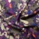 Tissu Satin Imprimé Floral Violet