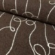 Tissu Nuza Brodé Poils Longs Chocolat 