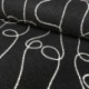Tissu Nuza Brodé Poils Longs Noir