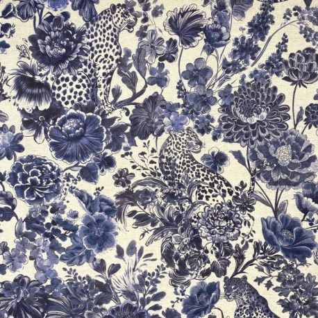 Tissu Bagheera Bachette Lico Imprime Bleu
