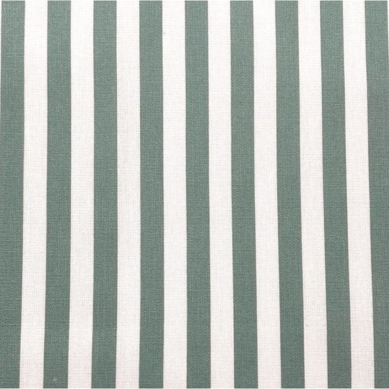 Tissu Camille Cretonne Rayure Sauge