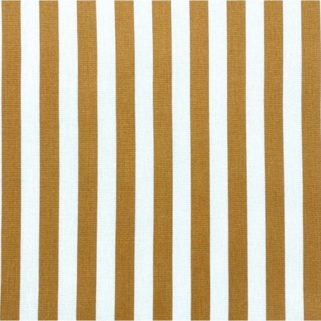 Tissu Camille Cretonne Rayure Ocre