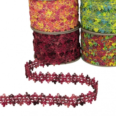 Galon fleurs en degrade de couleurs